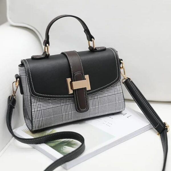 WB092-Casual Leather One-shoulder Handbag - Image 9