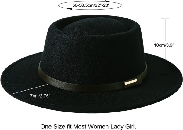 FA848 - Vintage Wide Brim Warm Wool Fedora Hat - Image 8
