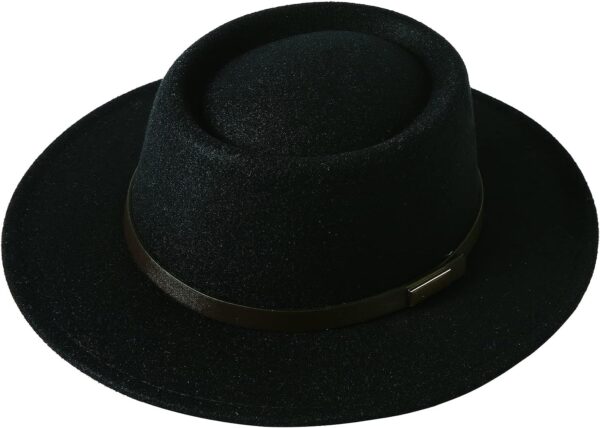 FA848 - Vintage Wide Brim Warm Wool Fedora Hat - Image 7