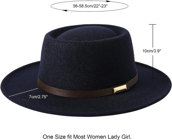 FA848 - Vintage Wide Brim Warm Wool Fedora Hat - Image 12