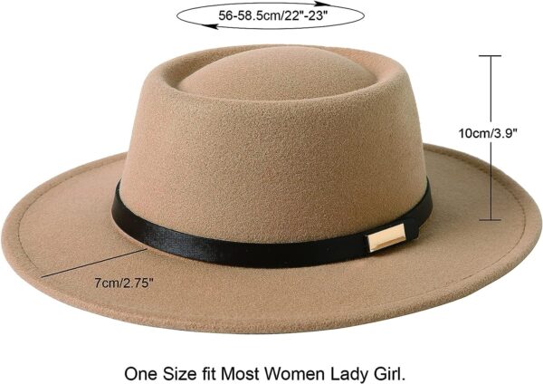 FA848 - Vintage Wide Brim Warm Wool Fedora Hat - Image 10