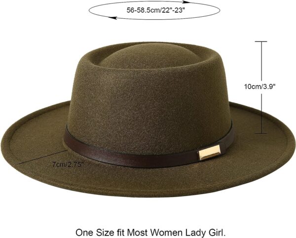 FA848 - Vintage Wide Brim Warm Wool Fedora Hat - Image 6