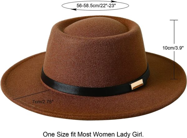FA848 - Vintage Wide Brim Warm Wool Fedora Hat - Image 3