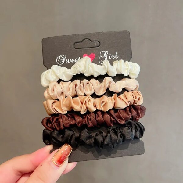FA840 5 Pcs Set Elegant Silk Hair Bands - Image 7