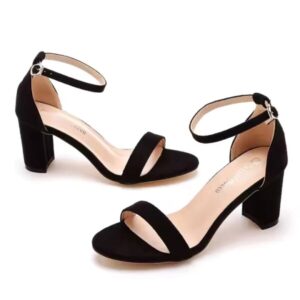 WF035 Essentials Women's Two Strap Heeled Sandal