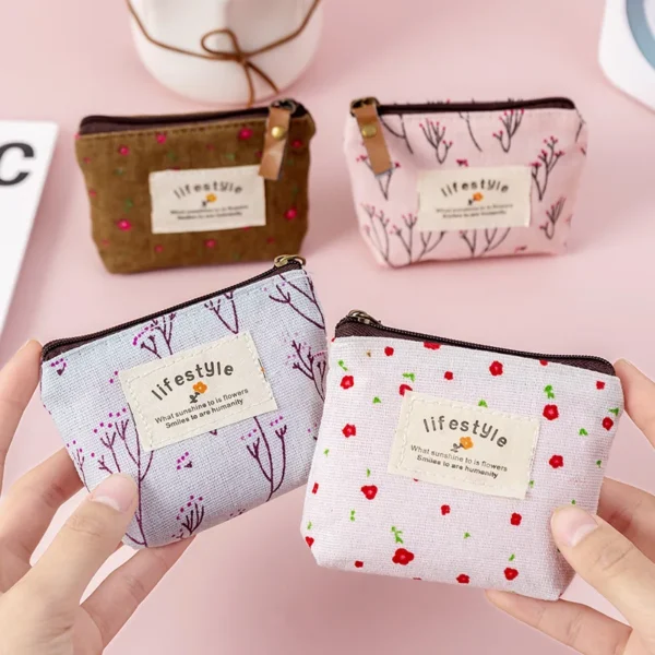FA859 Flower Pattern Small Coin Purses - Image 3