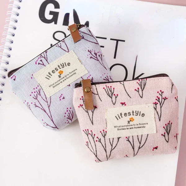 FA859 Flower Pattern Small Coin Purses - Image 2