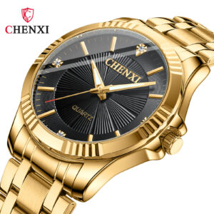 Diamond gold business couple watch