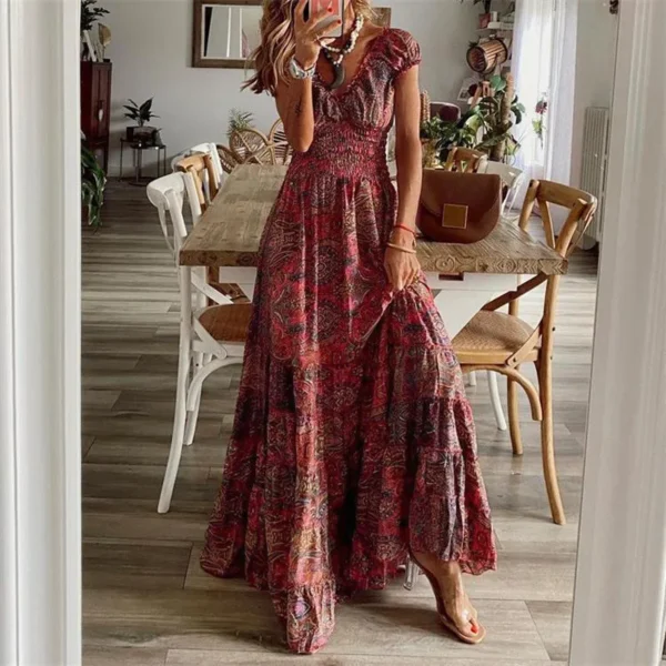 WD422 Bohemian Vintage Long Dress