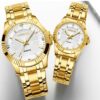 Diamond gold business couple watch