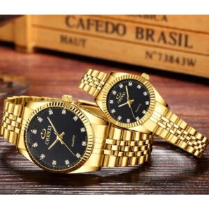 New genuine mechanical gold couple watches