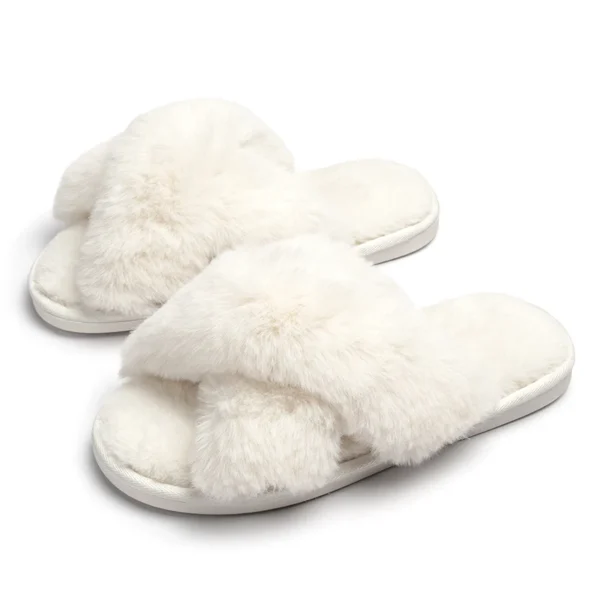 WF029 - Home Indoor Cross Slides Casual Fuzzy Slippers - Image 7