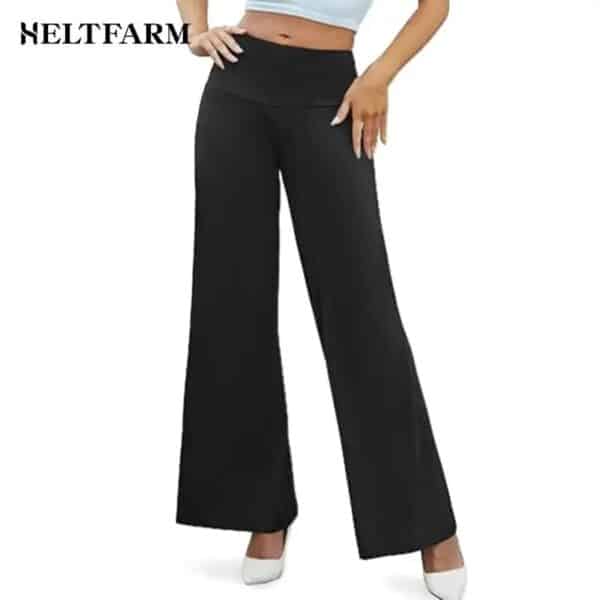 WD414 Stretchy Wide Leg Palazzo Lounge Pants - Image 3