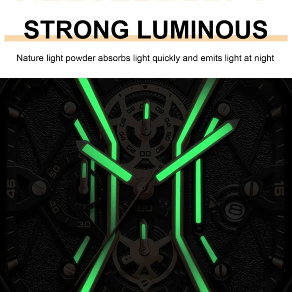 MW747 - POEDAGAR Fashion Men Luxury Wristwatches Chronograph Luminous - Image 5