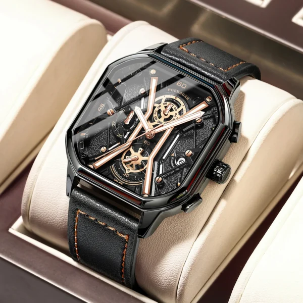 MW747 - POEDAGAR Fashion Men Luxury Wristwatches Chronograph Luminous - Image 3