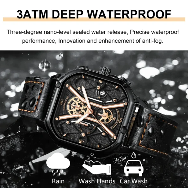 MW747 - POEDAGAR Fashion Men Luxury Wristwatches Chronograph Luminous - Image 4