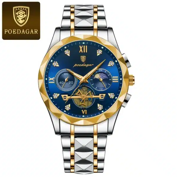 MW740 - POEDAGAR Luxury Man Wristwatch Waterproof Luminous Chronograph Watch for Men