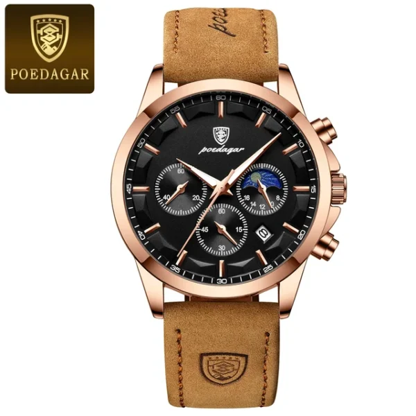 MW743 - POEDAGAR Men Quartz Watch Luxury Sports Waterproof Chronograph Luminous Date Man Wristwatch - Image 8