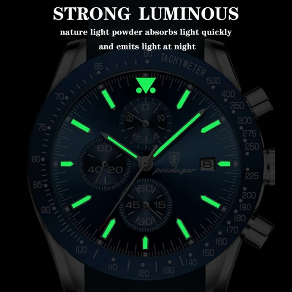 MW746 - POEDAGAR Men Watch Fashion Sport Chronograph Silicone - Image 4