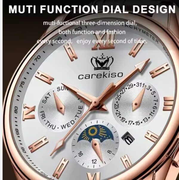 MW741 - Carekiso Casual Men Watch Luxury Leather Waterproof - Image 6