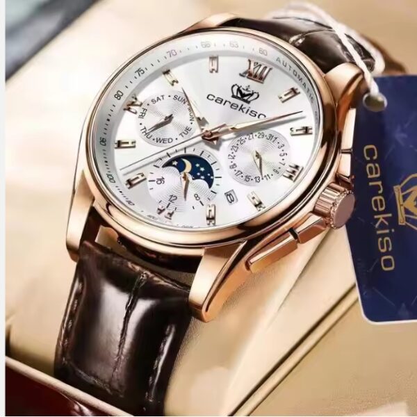MW741 - Carekiso Casual Men Watch Luxury Leather Waterproof - Image 3