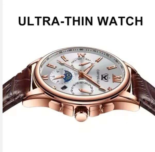 MW741 - Carekiso Casual Men Watch Luxury Leather Waterproof - Image 4