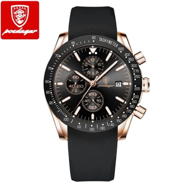 MW746 - POEDAGAR Men Watch Fashion Sport Chronograph Silicone - Image 8