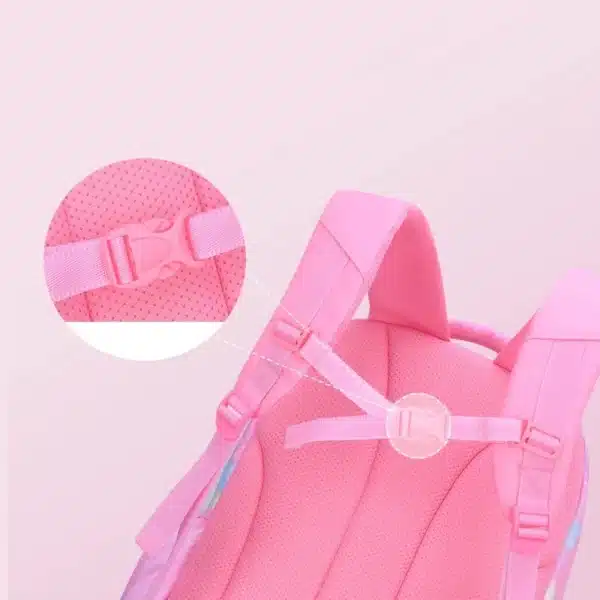 SB011- Large Girl Children Backpack School Bag Pink - Image 5