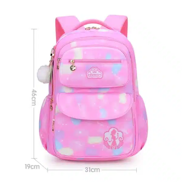 SB011- Large Girl Children Backpack School Bag Pink - Image 7