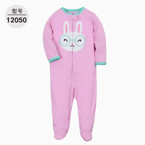 NB056 Newborn Baby Zipper Cotton Cover Romper - Image 9