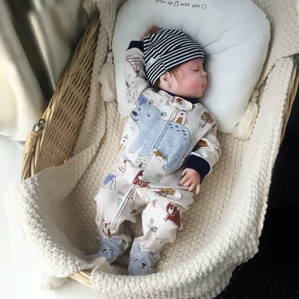 NB056 Newborn Baby Zipper Cotton Cover Romper