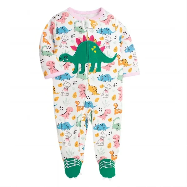 NB056 Newborn Baby Zipper Cotton Cover Romper - Image 6