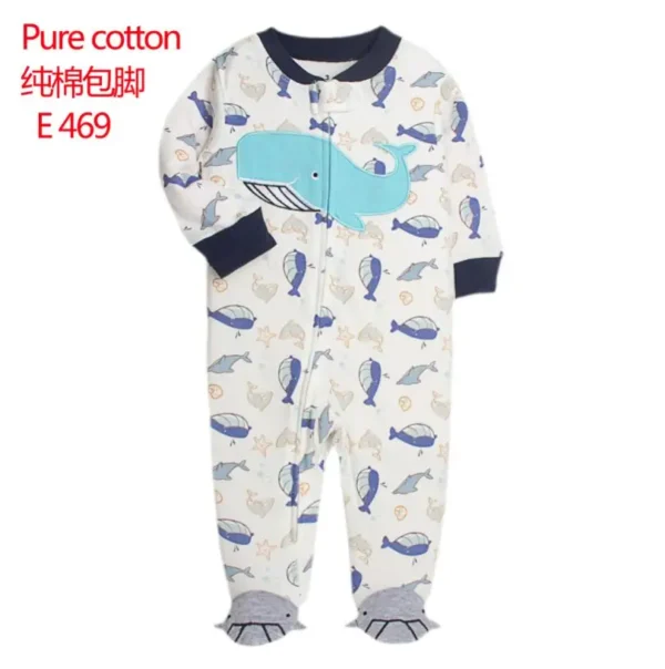 NB056 Newborn Baby Zipper Cotton Cover Romper - Image 8