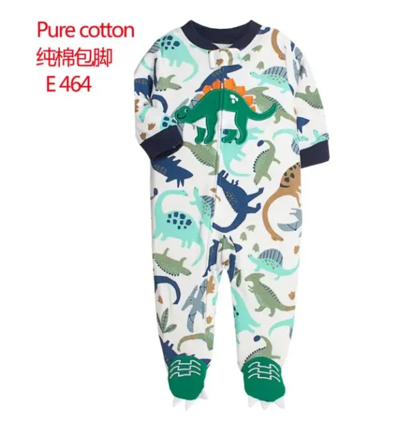 NB056 Newborn Baby Zipper Cotton Cover Romper - Image 3