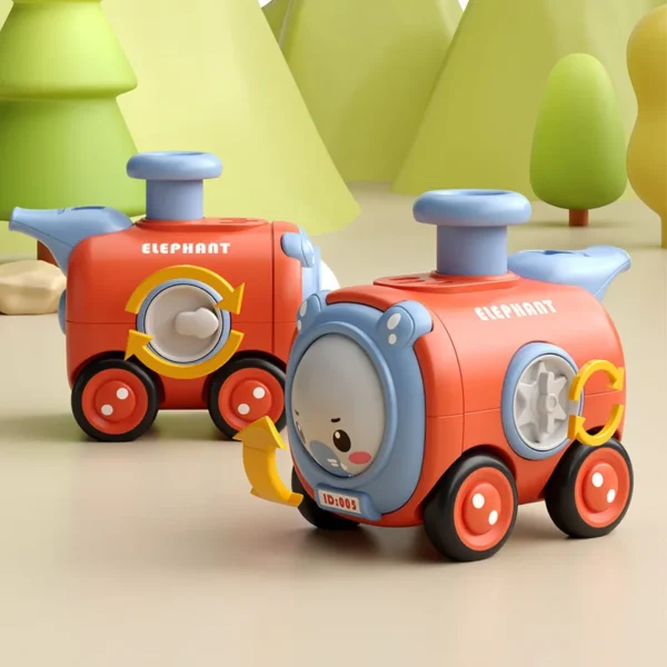 TY001 Inertia Toy Car Press Face Changing with Whistle Small Train - Image 2