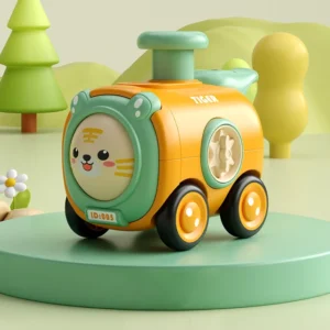 TY001 Inertia Toy Car Press Face Changing with Whistle Small Train