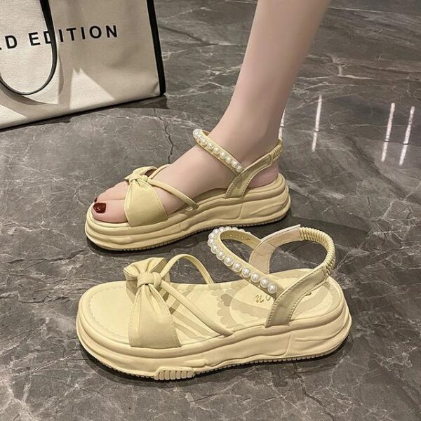 WF107 Comfort Shoes for Women Pearl Sandals Summer Heels - Image 5