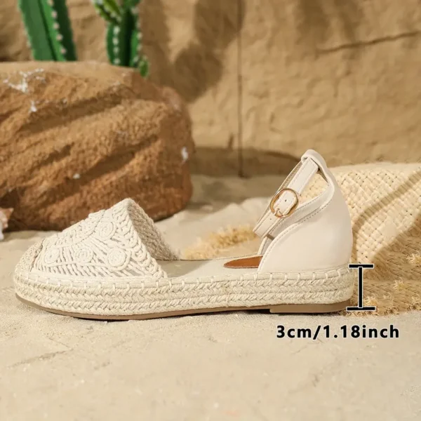 WF104 Women's Summer Espadrille Sandals, Closed Toe Ankle Strap D'Orsay - Image 7