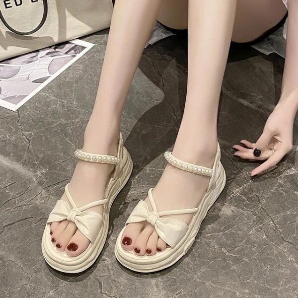 WF107 Comfort Shoes for Women Pearl Sandals Summer Heels - Image 9