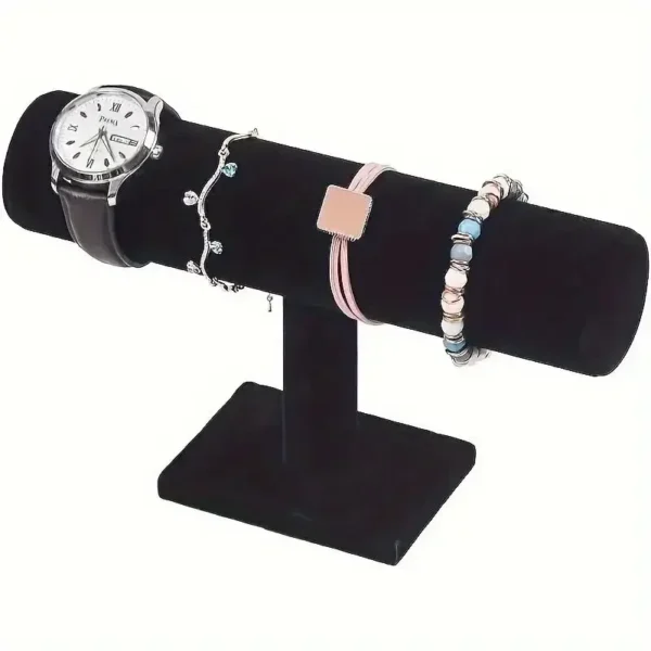 FA873 Elegant Velvet Jewelry Display Stand, Rack Holder with T-Bar for Necklace - Image 6