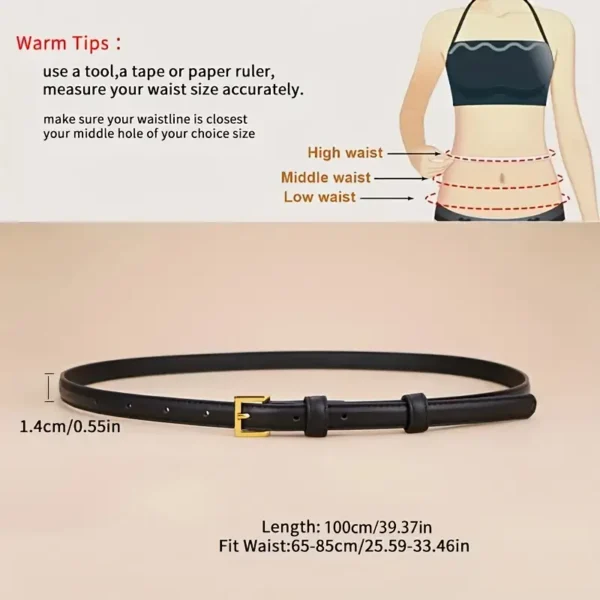 FA876 Embossed PU Leather Belt Bag For Women Black Adjustable - Image 8