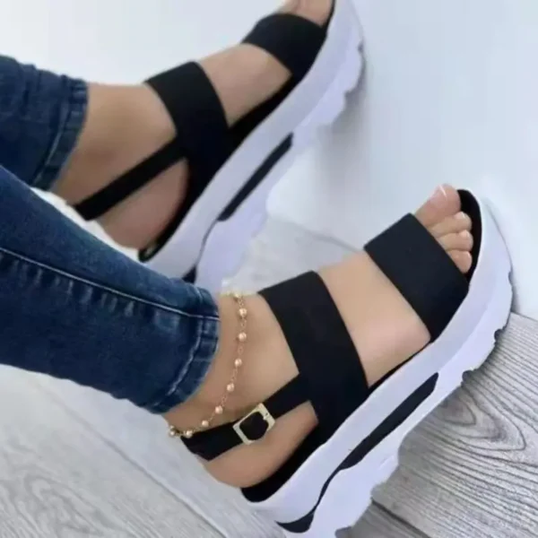WF099 Women's Wedge Heeled Sandals, Causal Open Toe Summer Shoes - Image 3