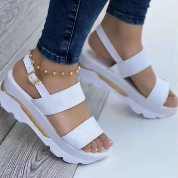 WF099 Women's Wedge Heeled Sandals, Causal Open Toe Summer Shoes - Image 8
