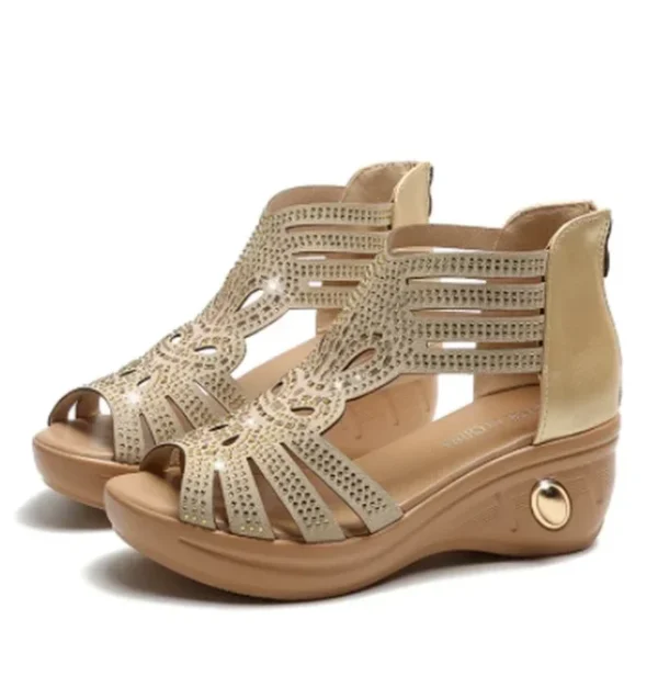 WF108 Hollow Wedge Sandals Women Elegant Shoes Ladies Sandals - Image 9