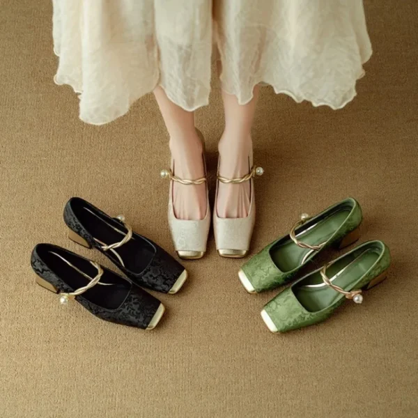 WF109 New Summer Square Toe Zapatos De Mujer - Image 4