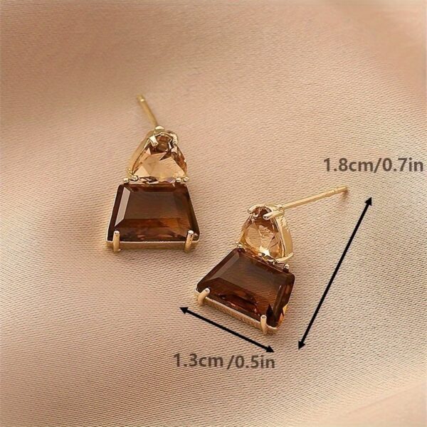 JW974 Brown Crystal Earrings - Image 2