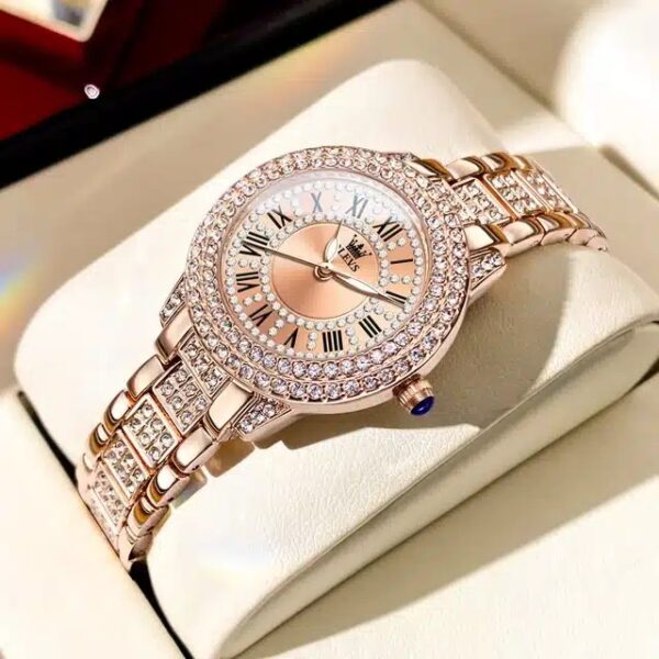 WW803 - Round Diamond Wrist Watch for Ladies - Image 7