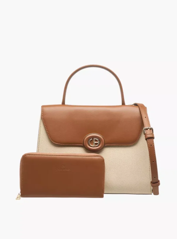 CB002 ChrisBella Leather Tote Bag with Detachable Strap with Wallet