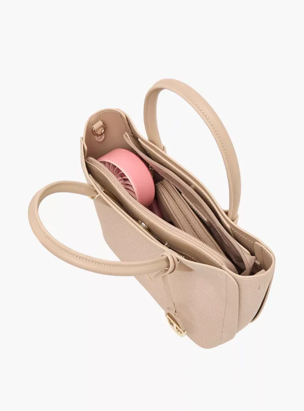 CB003 ChrisBella Textured Tote Bag with Strap and Wallet - Image 9