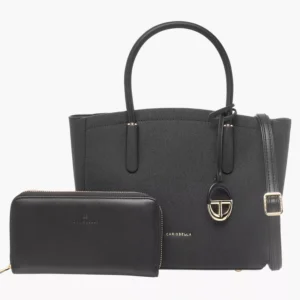CB003 ChrisBella Textured Tote Bag with Strap and Wallet